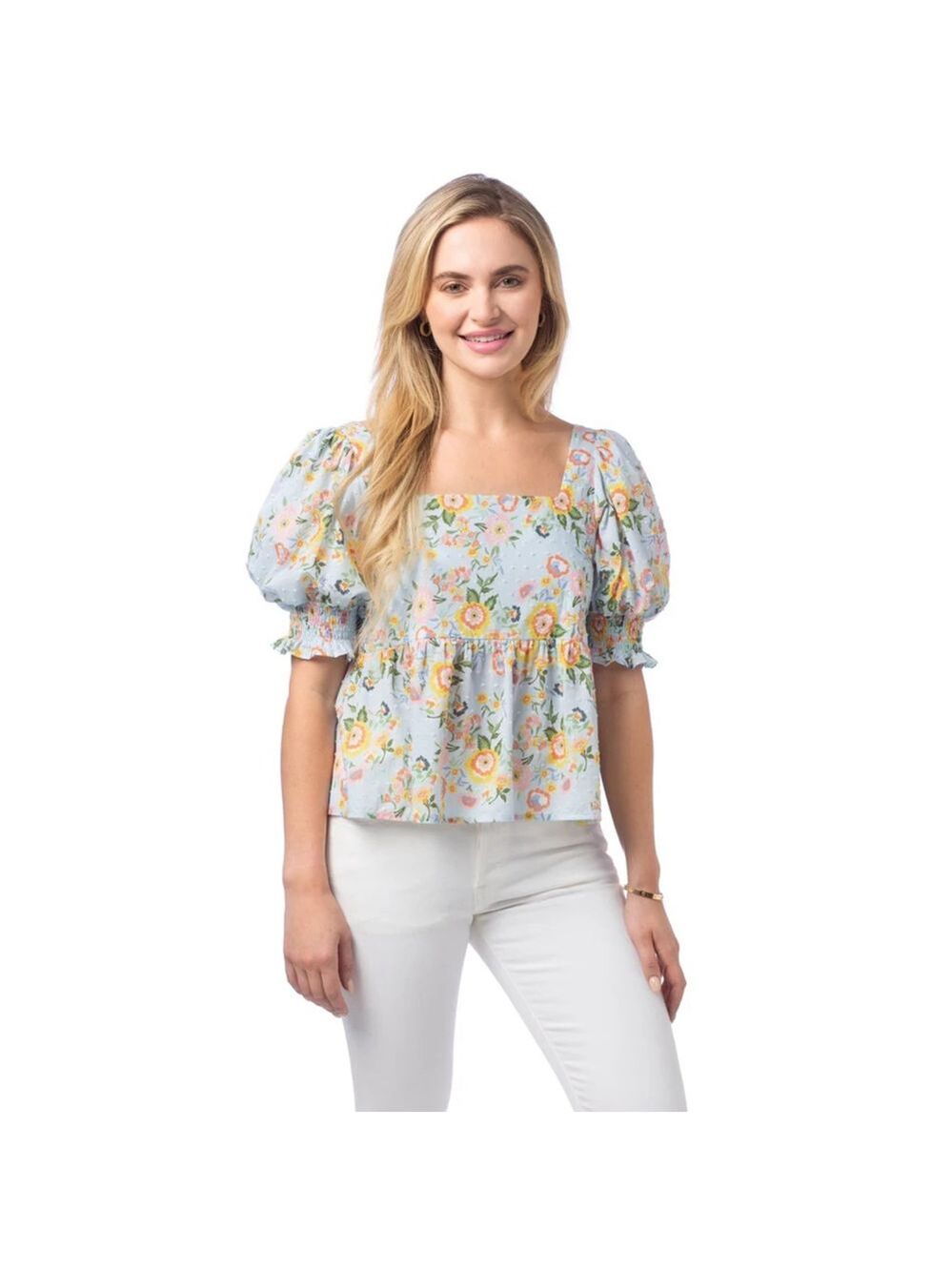 Crosby by Mollie Burch Daphne Top Garden Party Floral Peplum XL NWT $178